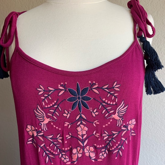 🍓NWOT  Rayon Plum Pink Summer unique Dress - Picture 8 of 9